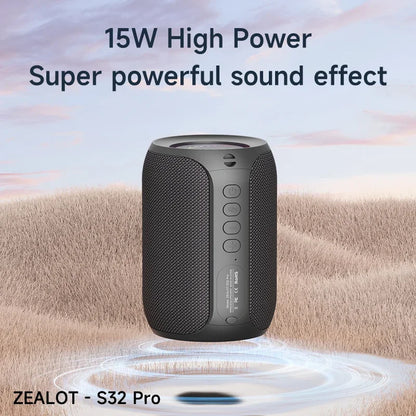 Zealot S32 Pro Bluetooth Waterproof Portable Subwoofer Speaker with Dual Pairing and 3600mAh Battery