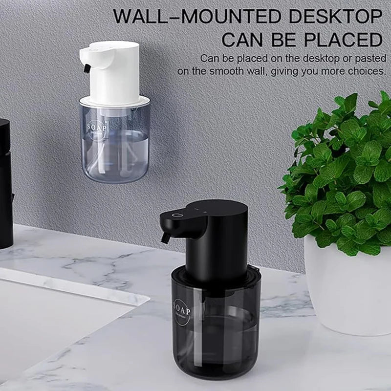 400ml Rechargeable Automatic Sensor Soap Dispenser - Wall-Mounted Electric Foam Hand Sanitizer for Bathrooms