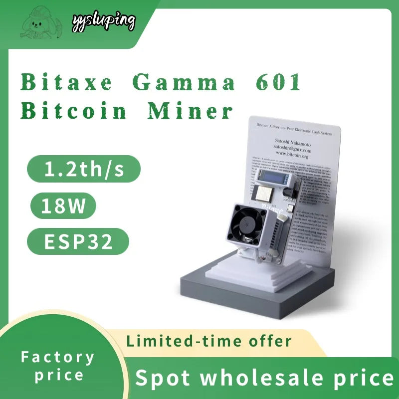 Bitaxe Gamma 601 Bitcoin Miner - 1.2Th/S, 18W, Open Source with Power Supply
