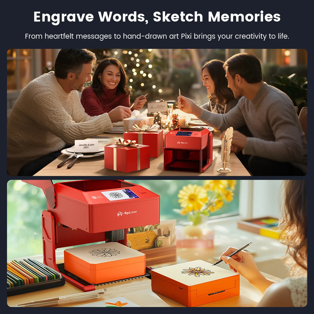 PIXI Entry-Level Mini DIY Laser Engraver - Enclosed Portable 3W, 5W, and 10W Diode Smart Laser Marker for DIY Cutting and Engraving