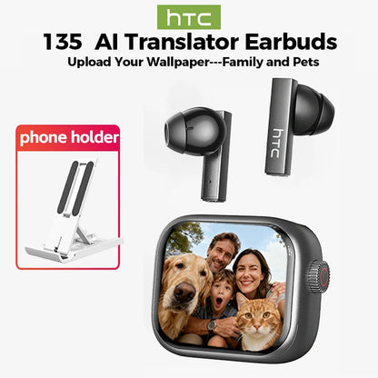 HTC NE40 Ultra HD Wireless Earphones with AI Translator, Bluetooth V6 Sports In-Ear Headphones and Noise Reduction Microphone