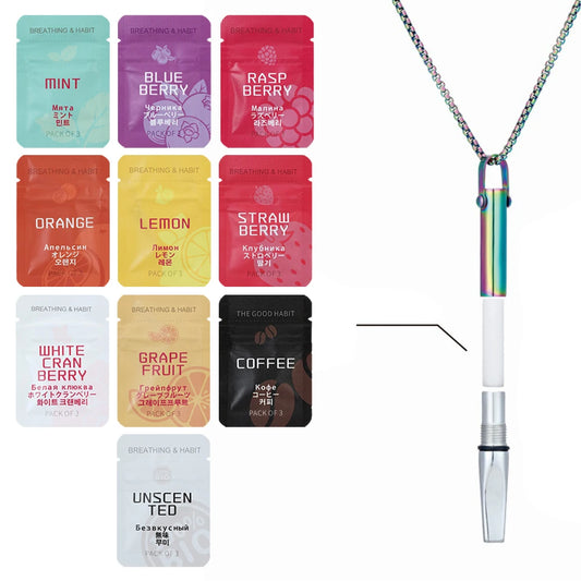 Aromatherapy Cotton Core Quit Smoking Necklace with Fruit Flavors for Stress Relief and Anxiety Management