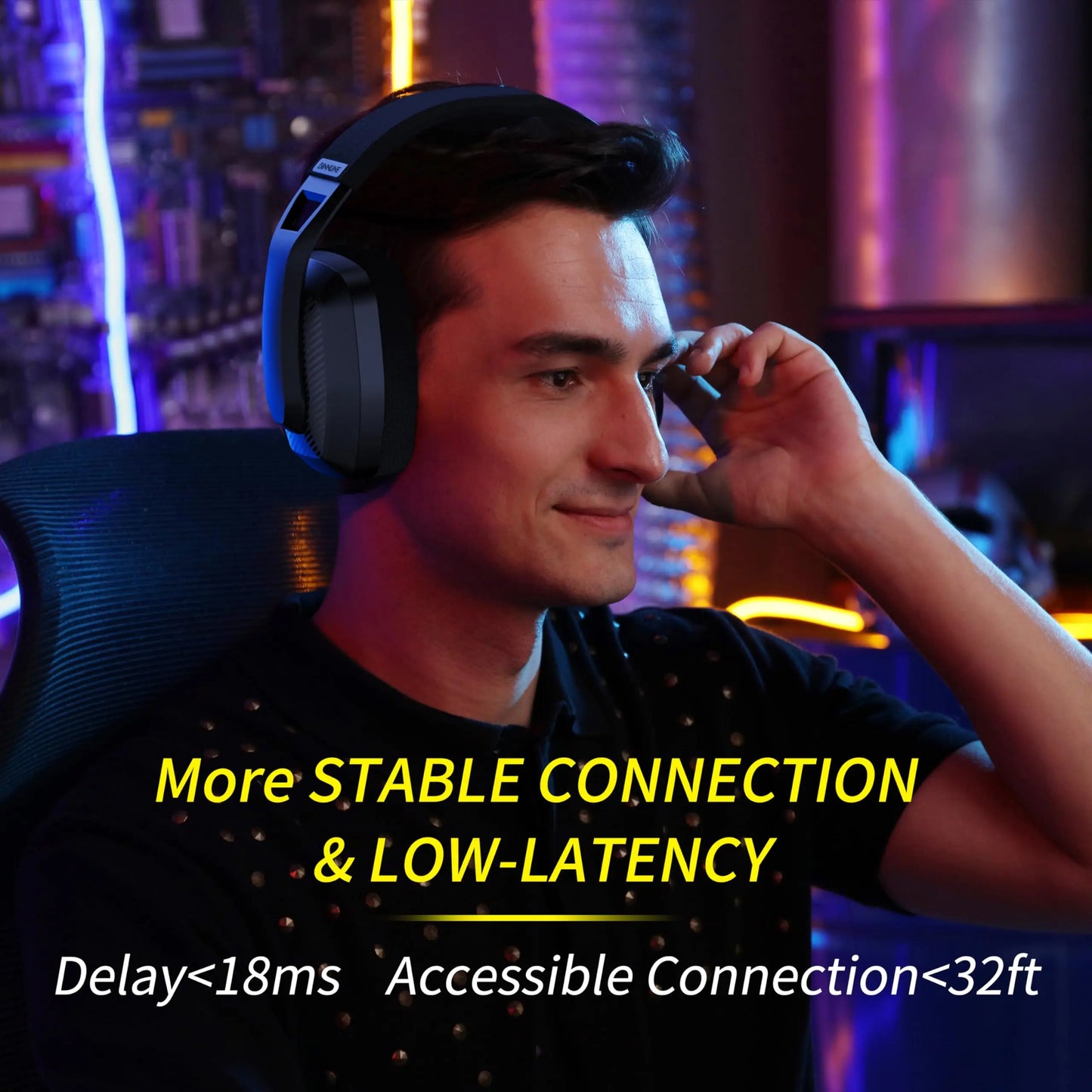 BW06 2.4GHz Wireless Gaming Headset with Microphone for PS5, PS4, PC, Mac, and Bluetooth Gaming Devices
