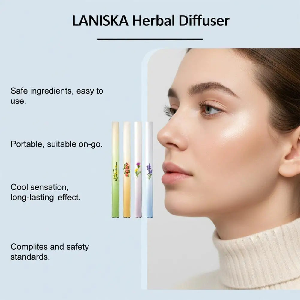 Laniska Herbal Diffuser Energy Boosting Aromatherapy Sticks - 4 Pack with Orangutan Mullein for Enhanced Breathing and Freshness