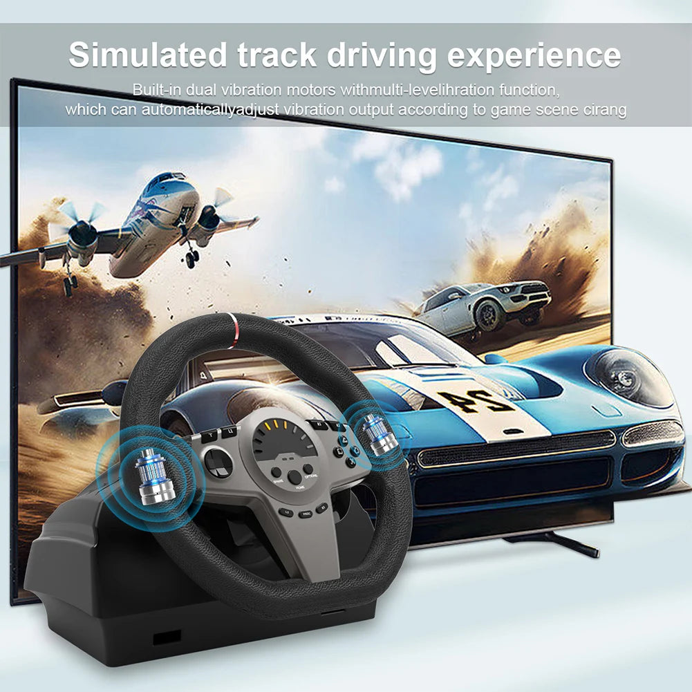 Professional Gaming Racing Wheel with Shifter and Pedals - 270° Steering Wheel Compatible with PS3, PS4,PS5, Switch, Xbox One, and Xbox Series X/S