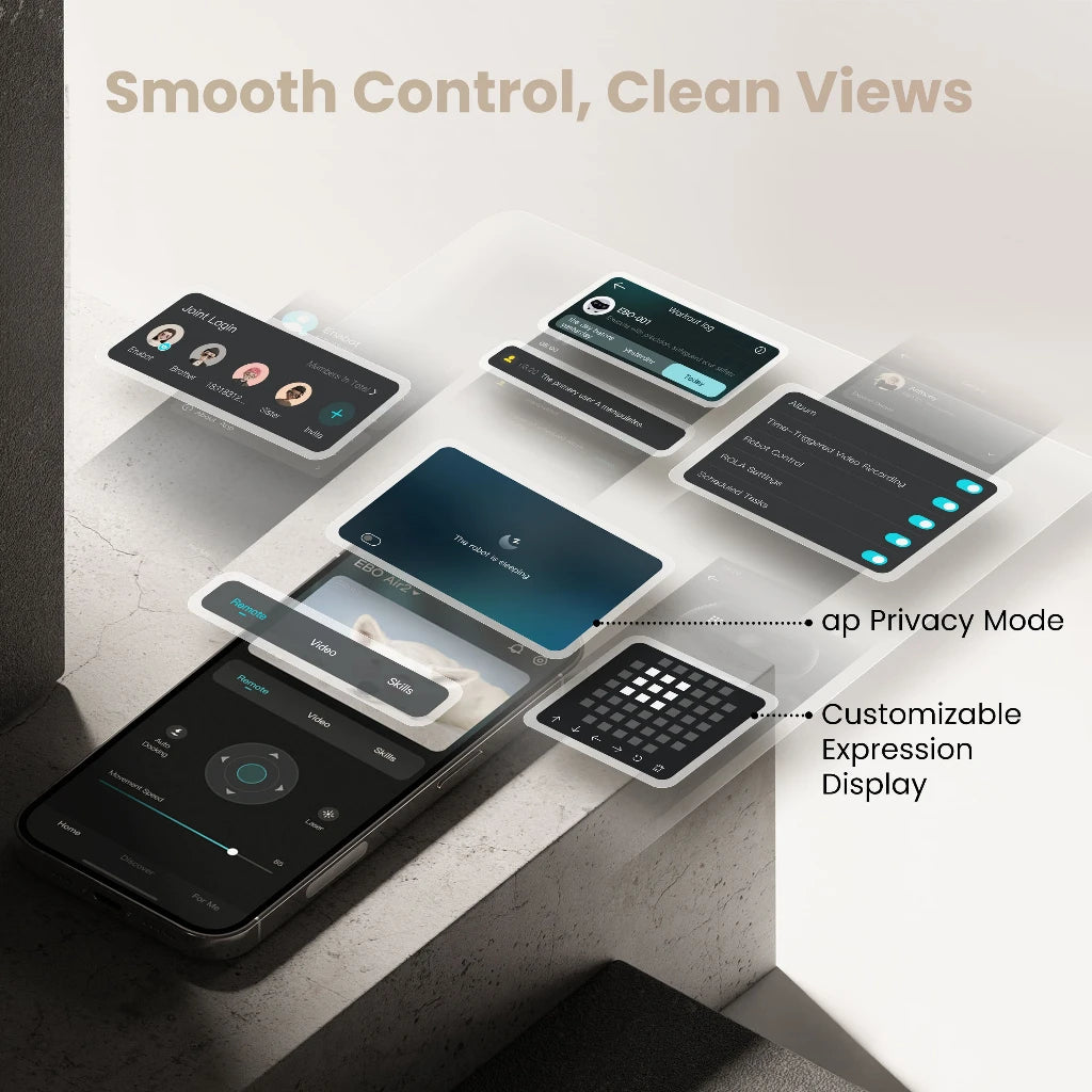 Enabot EBO AIR2 Intelligent Wireless Camera Robot for Remote Monitoring and Pet Companionship with Real-Time Control - Ideal Custom Gift