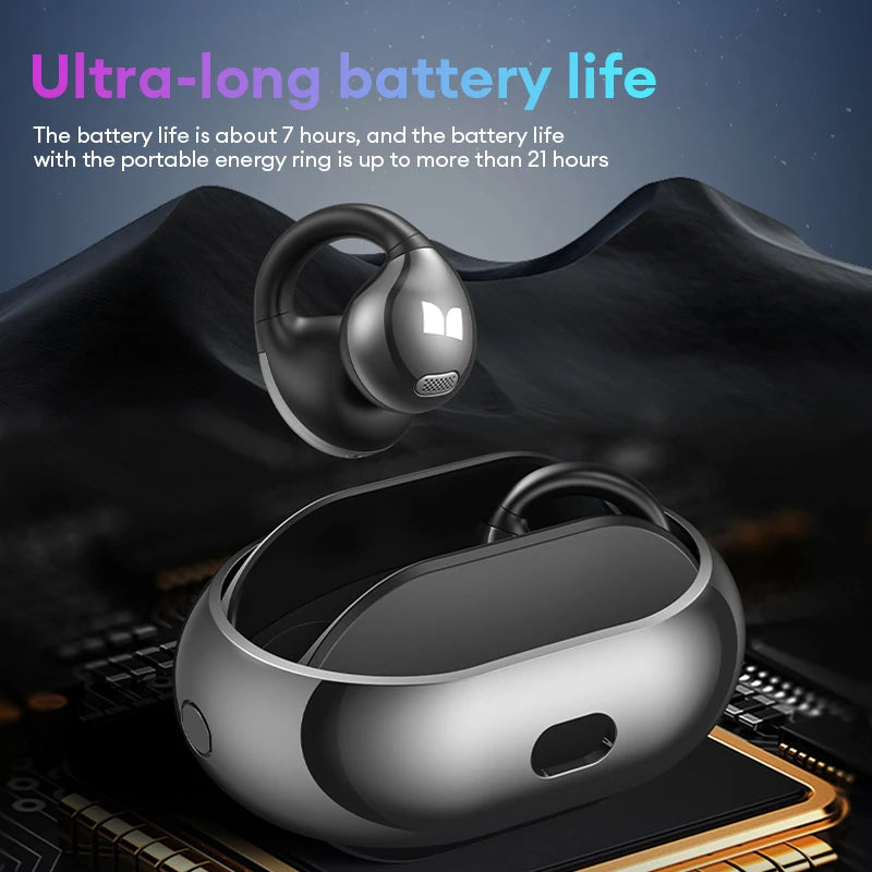 Monster AC660 Wireless Earbuds with Earclip Design, Bluetooth 5.4, Noise Canceling