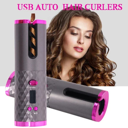 Wireless Automatic Hair Curler with Anti-Scald Technology USB Charging,