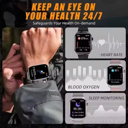 Smart Watch 2025 with Micro Physical Examination ECG, Uric Acid and Body Fat Monitoring, Bluetooth Calling