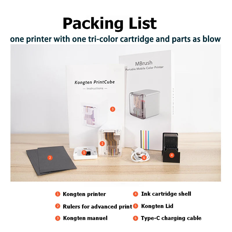 Portable Mini Handheld Inkjet Printer with WiFi and USB Connectivity for iOS and Android