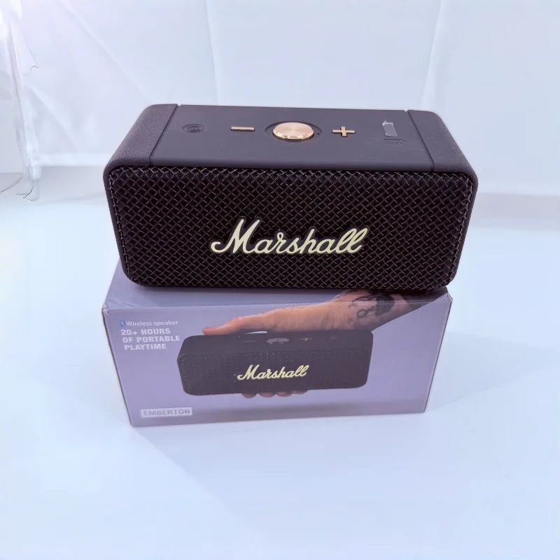 Marshall EMBERTON Portable Bluetooth Speaker - Wireless Retro Music Player with Stereo Subwoofer for Home and Sports