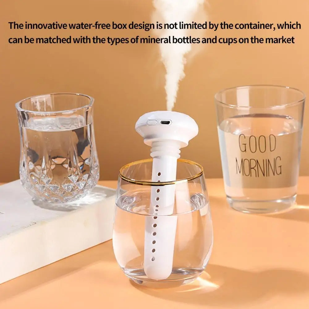 Ultrasonic USB Mini Humidifier and Aroma Diffuser with LED Light - Portable Car and Home Air Purifier