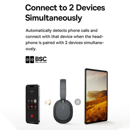 Baseus Bowie D05 Wireless Headphones with 3D Spatial Audio, Bluetooth 5.3, 40mm Drivers, Foldable Over-Ear Design, 70 Hours Battery Life