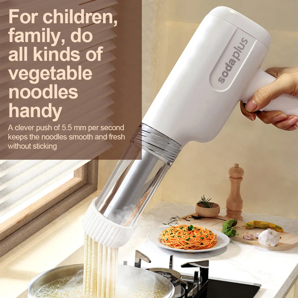 Handheld Pasta and Noodle Maker Machine 6In 1 Cordless Portable Spaghetti Noodles Maker with Dough Cutter