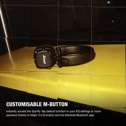 Marshall Major V5 Wireless Bluetooth Headphones with Microphone, Foldable Retro Design, Compatible with Bluetooth App