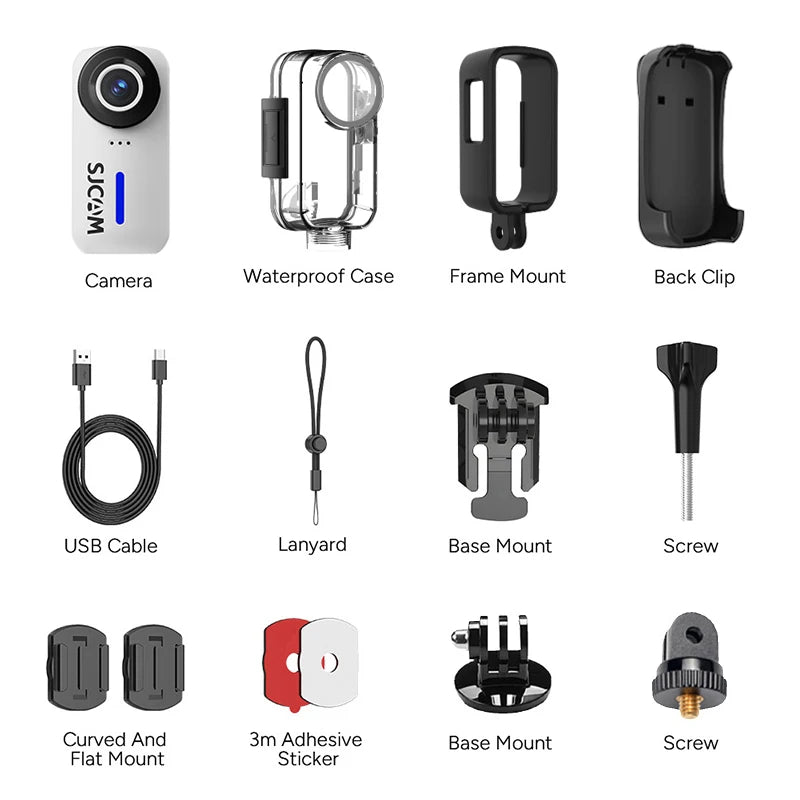 C110 4K HD Waterproof Action Camera with WiFi, Electronic Image Stabilization, 135° Wide Angle Lens, and 2.5-Hour Battery Life