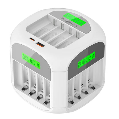 Pujimax 20-Slot Square charger for AA AAA 1.2V Ni-Mh-Ni-Cd Batteries with Rapid Charger Multi-Protection