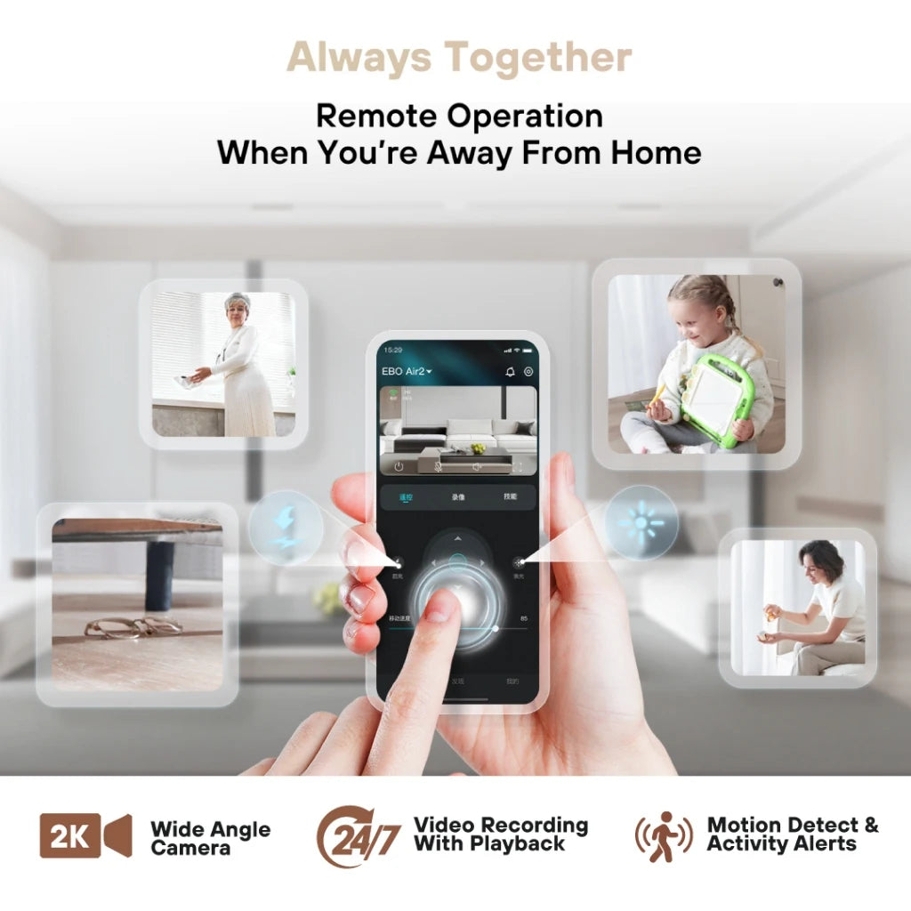 Enabot EBO AIR2 Intelligent Wireless Camera Robot for Remote Monitoring and Pet Companionship with Real-Time Control - Ideal Custom Gift