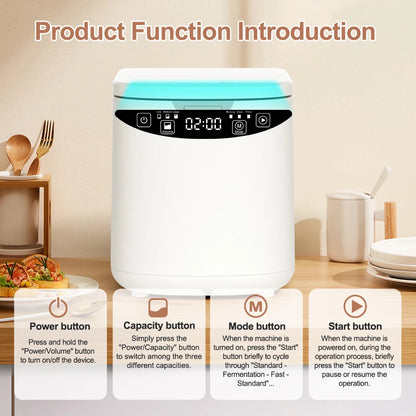 Electric Kitchen Composter 4.2L - Home Smart Food Waste Recycling Machine for Dry Fertilizer Production
