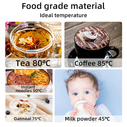 E-ACE 12V Portable Car Heating Thermos Cup - 400ml Stainless Steel Kettle with Touch Screen Digital Display