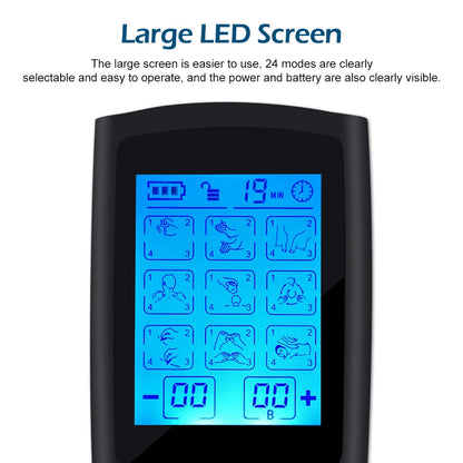 Electric Muscle Stimulation (EMS) Therapy Device with 36 Modes, 20 Intensity Levels, Adjustable Lightweight Design, and LCD Display for Pain Relief