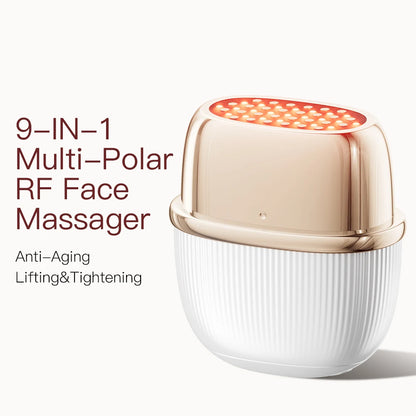 ANLAN Multi-Polar RF Beauty Device for Facial Lifting, Skin Tightening, and Anti-Aging with EMS Technology 24K Gold Massage Function
