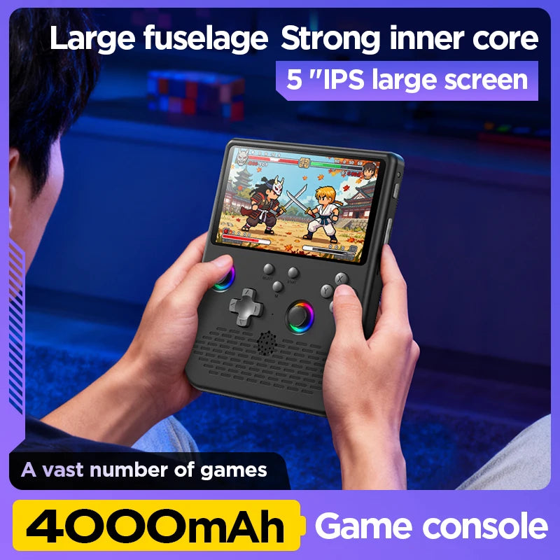 Open-Source H5 Handheld Game Console with Dual Joysticks and 5-Inch IPS High-Definition Display - Mini Nostalgic Arcade Experience