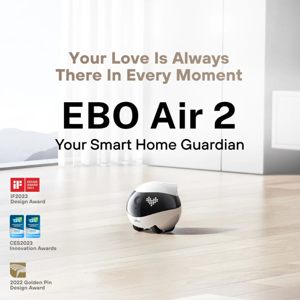 Enabot EBO AIR2 Intelligent Wireless Camera Robot for Remote Monitoring and Pet Companionship with Real-Time Control - Ideal Custom Gift