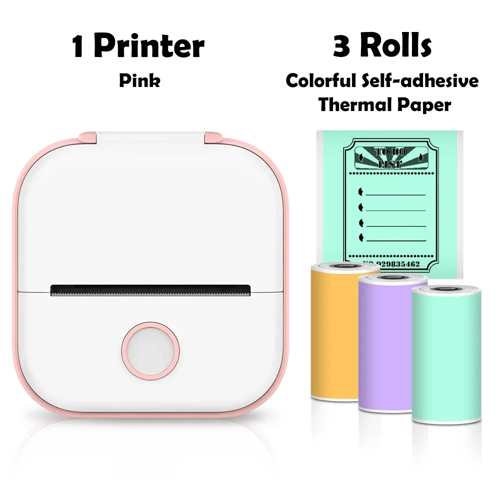 Phomemo T02 Wireless Mini Thermal Printer - Portable Adhesive Sticker Printer for DIY Projects and Journaling, Ideal Gift for Students