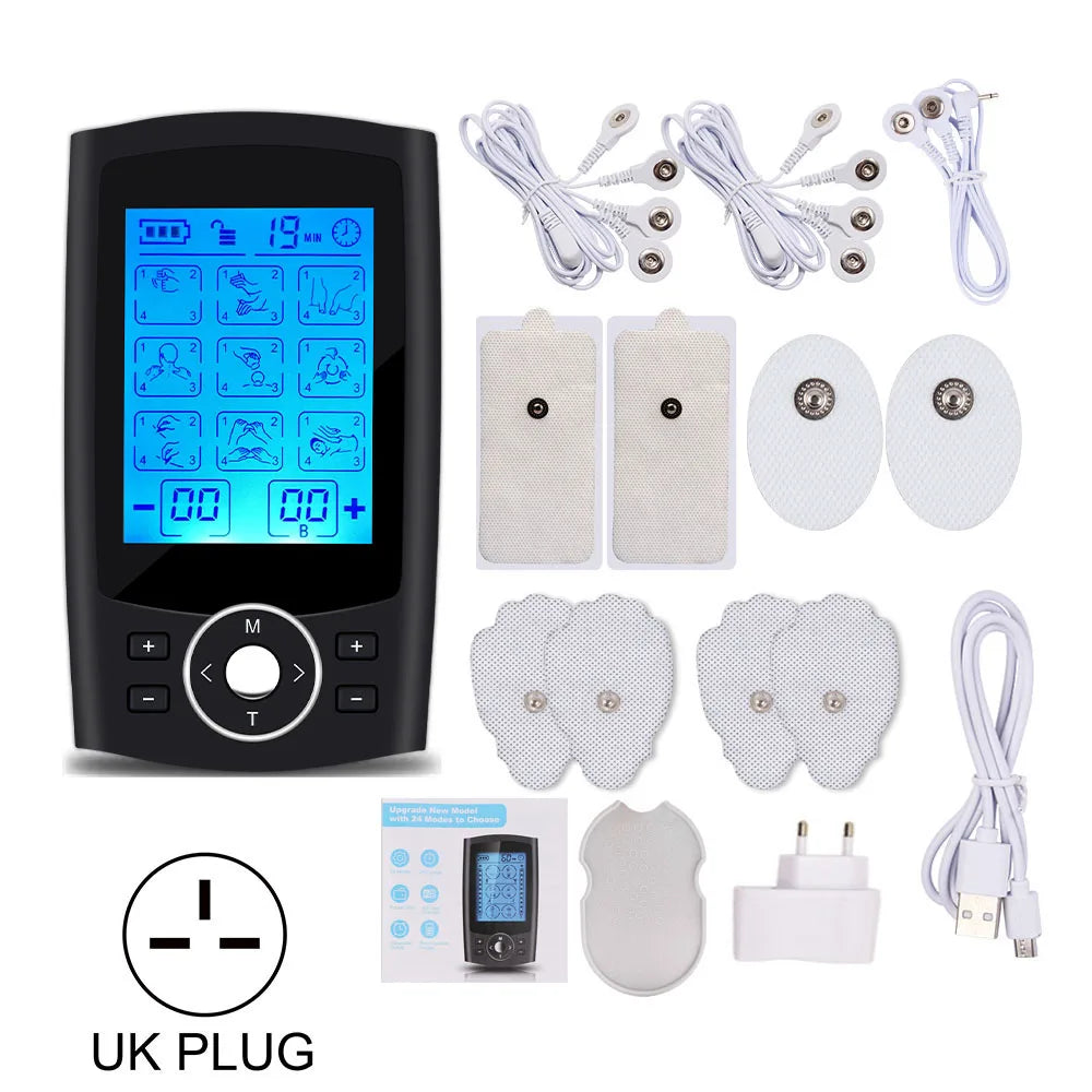 Electric Muscle Stimulation (EMS) Therapy Device with 36 Modes, 20 Intensity Levels, Adjustable Lightweight Design, and LCD Display for Pain Relief