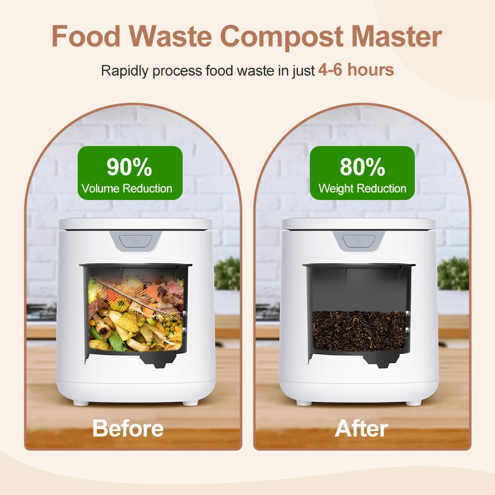 Electric Kitchen Composter 4.2L - Home Smart Food Waste Recycling Machine for Dry Fertilizer Production