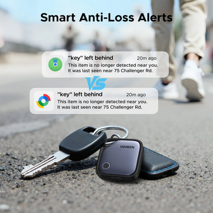 UGreen Dual System Compatible Smart Finder for Apple Find My (iOS) and Find Hub App (Android) Bluetooth Tracker Card
