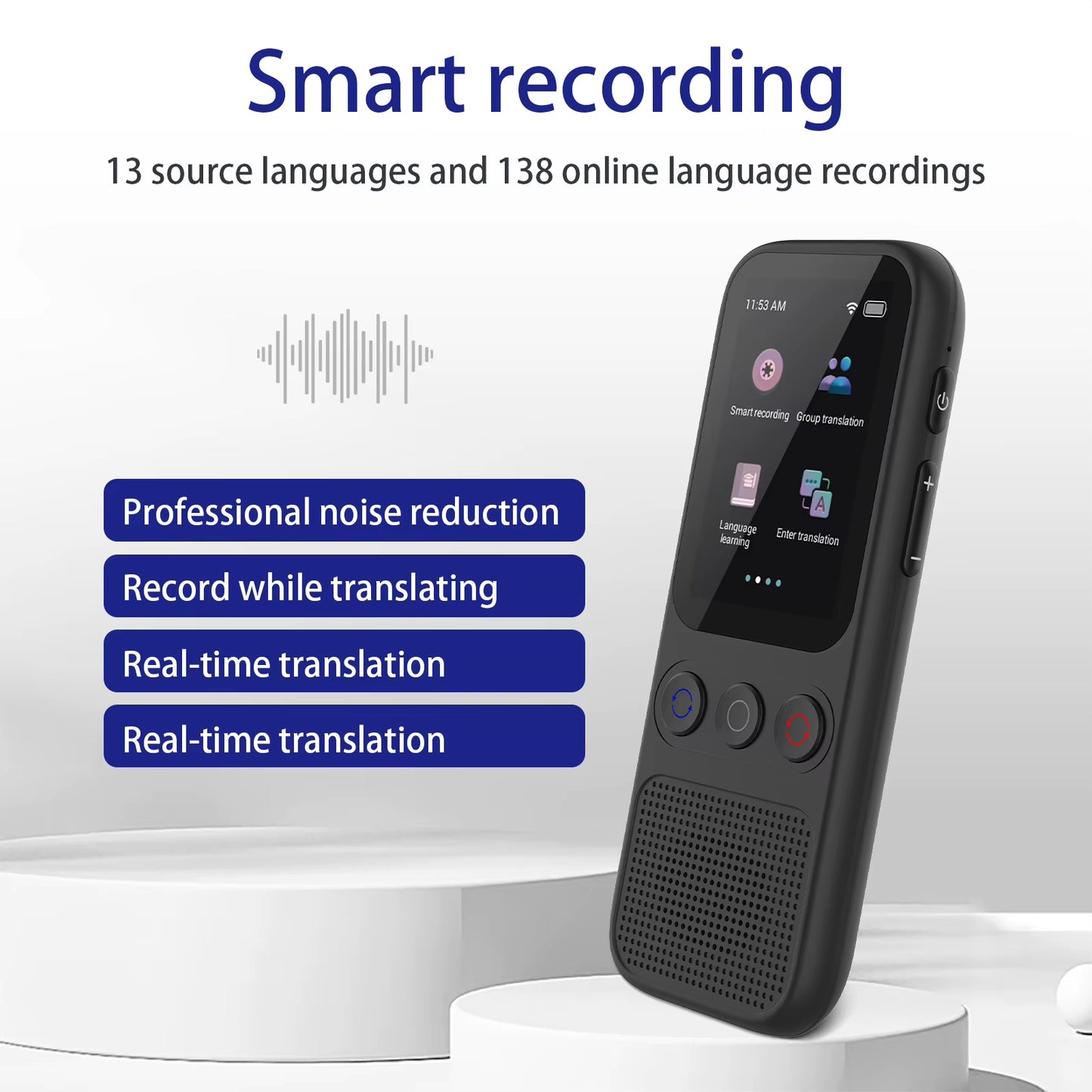 S80 AI Language Translator Device - Voice Translation in 138 Languages, 17 Offline Capabilities, and Simultaneous Interpretation