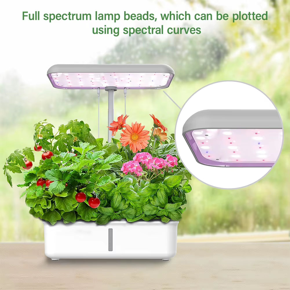 Tuya Smart Hydroponic Plant Growing System with LED Light and Self-Watering Features for Indoor Home Gardening