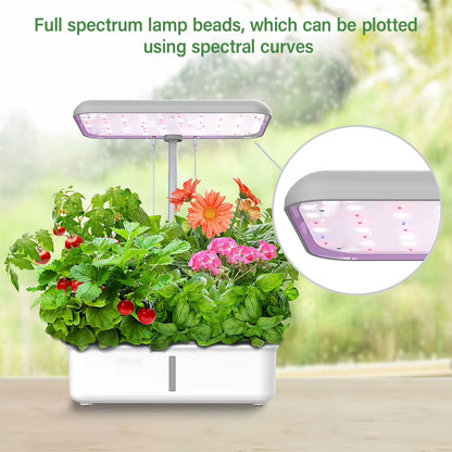 Tuya Smart Hydroponic Plant Growing System with LED Light and Self-Watering Features for Indoor Home Gardening