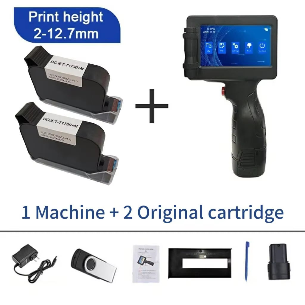 P17 Handheld Inkjet Printer Date Number Expiry Date Logo QR Bar Batch Code Expiry Date 12.7Mm Label Printer 28 Languages