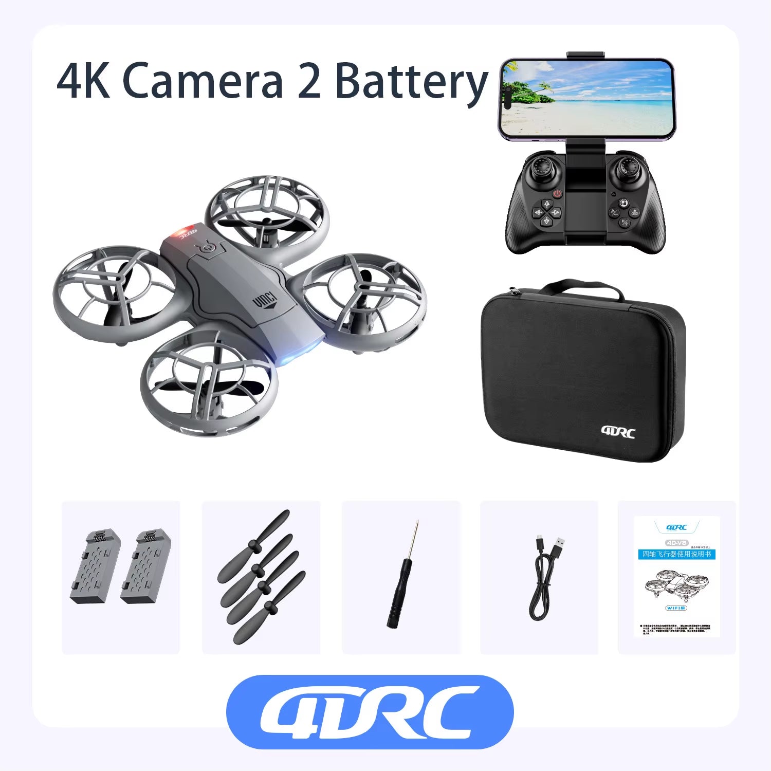 V8 New Mini Drone 4K Profession HD 1080P Wide Angle Camera Wifi FPV RC Dron Height Keep Drones Helicopter Kids Toys