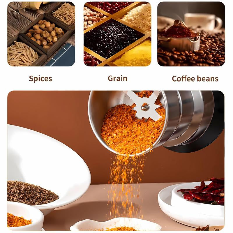 Transform Your Coffee Ritual with the New High-Power 400W Multi-Functional Electric Coffee Bean Grinder – Portable, Food-Grade Stainless Steel Kitchen Essential!