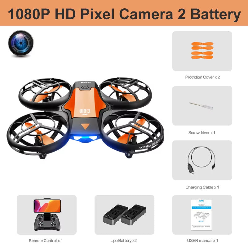 V8 New Mini Drone 4K Profession HD 1080P Wide Angle Camera Wifi FPV RC Dron Height Keep Drones Helicopter Kids Toys
