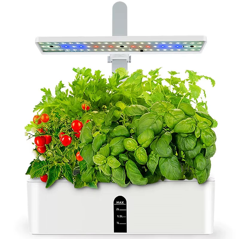 Indoor Hydroponics Growing System with Smart Automatic Timer and Adjustable Height, 9-Pod Herb Garden Planter