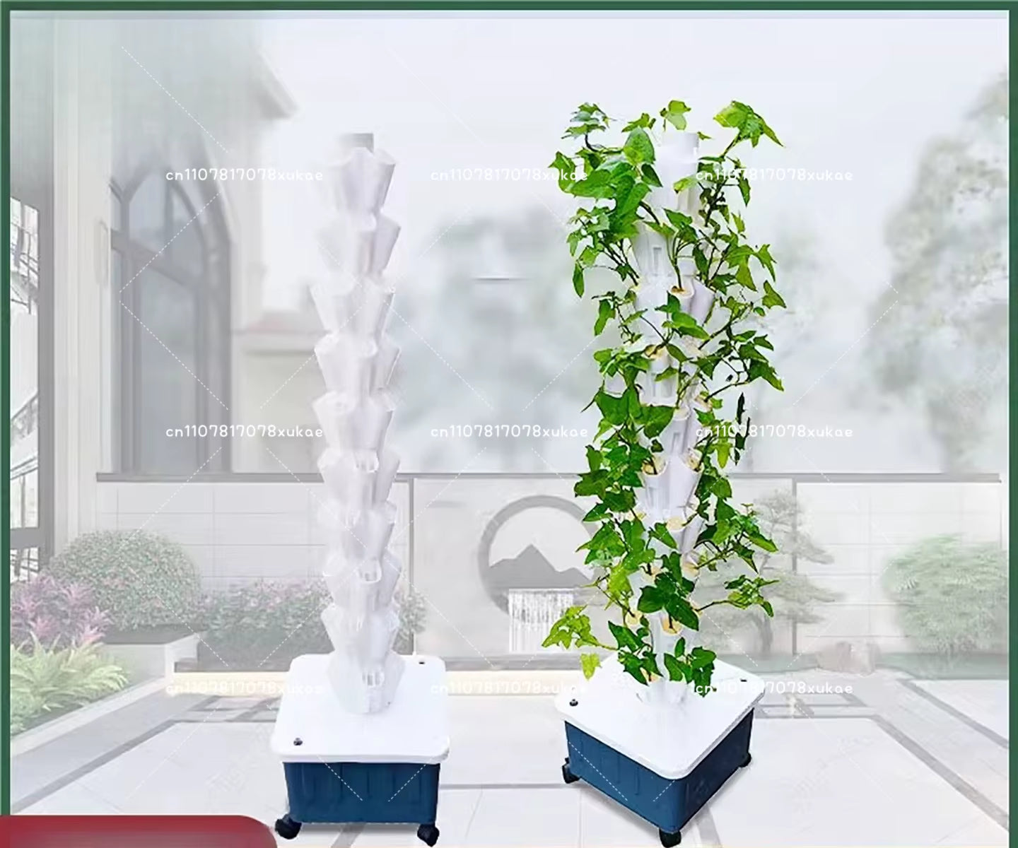 Vertical Hydroponic Garden Tower with Timer - 45/18 Hole Soilless Vegetable Planter System