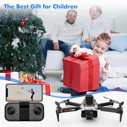 Drone with Camera for Kids Adults 4K,  RC Drones Foldable Fpv Quadcopter for Beginners with 3 Cameras & Batteries, LED Lights