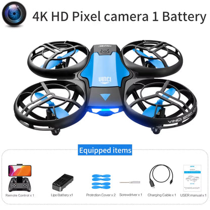 V8 New Mini Drone 4K Profession HD 1080P Wide Angle Camera Wifi FPV RC Dron Height Keep Drones Helicopter Kids Toys
