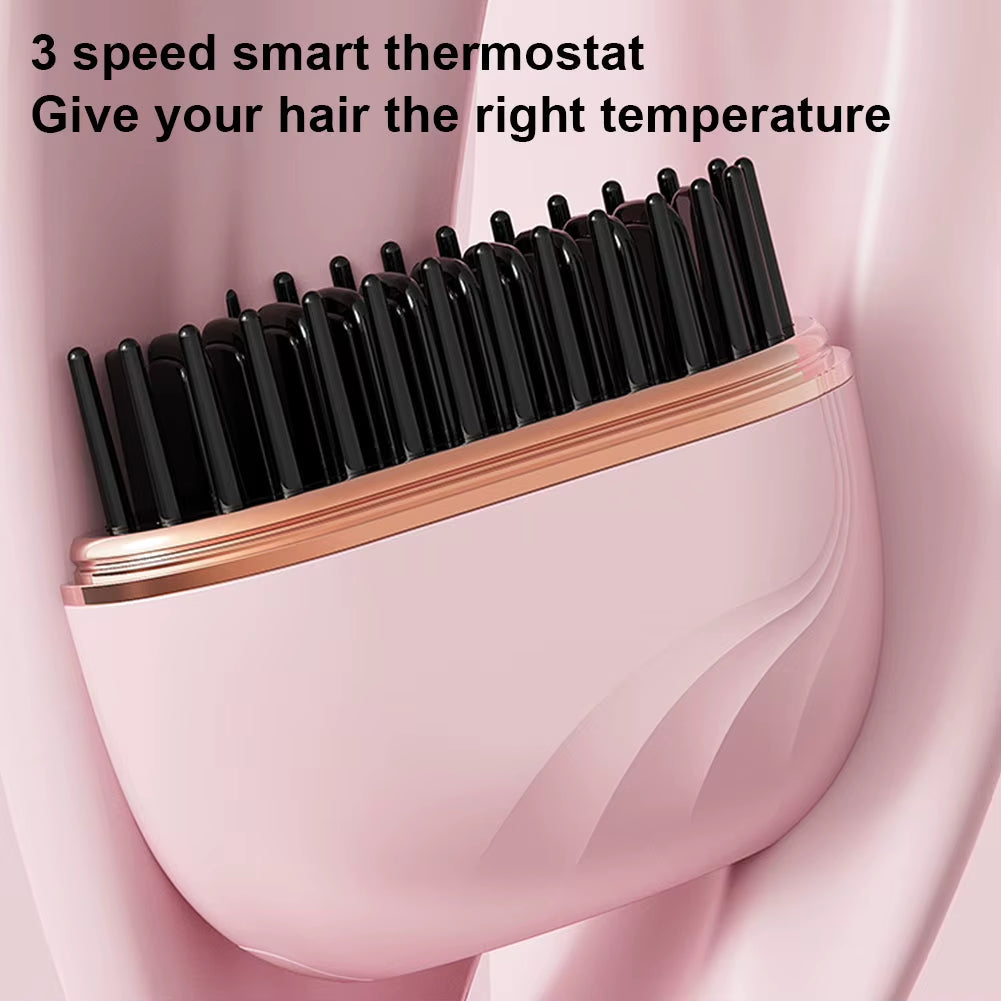 Wireless Mini Hair Straightener with 3 Temp for Men & Women