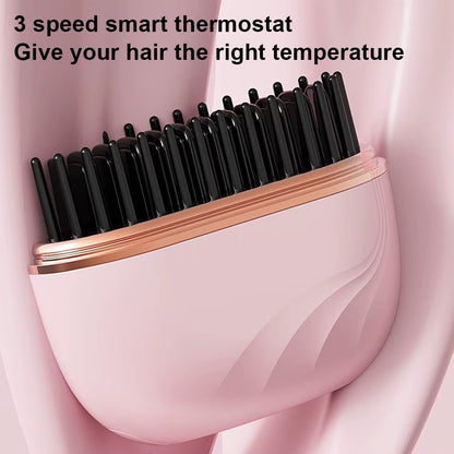 Wireless Mini Hair Straightener with 3 Temp for Men & Women