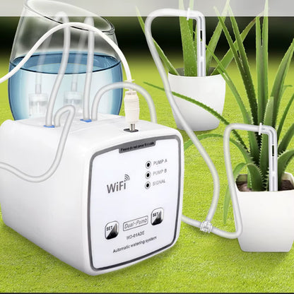 Intelligent WiFi-Enabled Dual Pump Timed Automatic Drip Irrigation System with Remote App Control for Garden Plants and Flowers