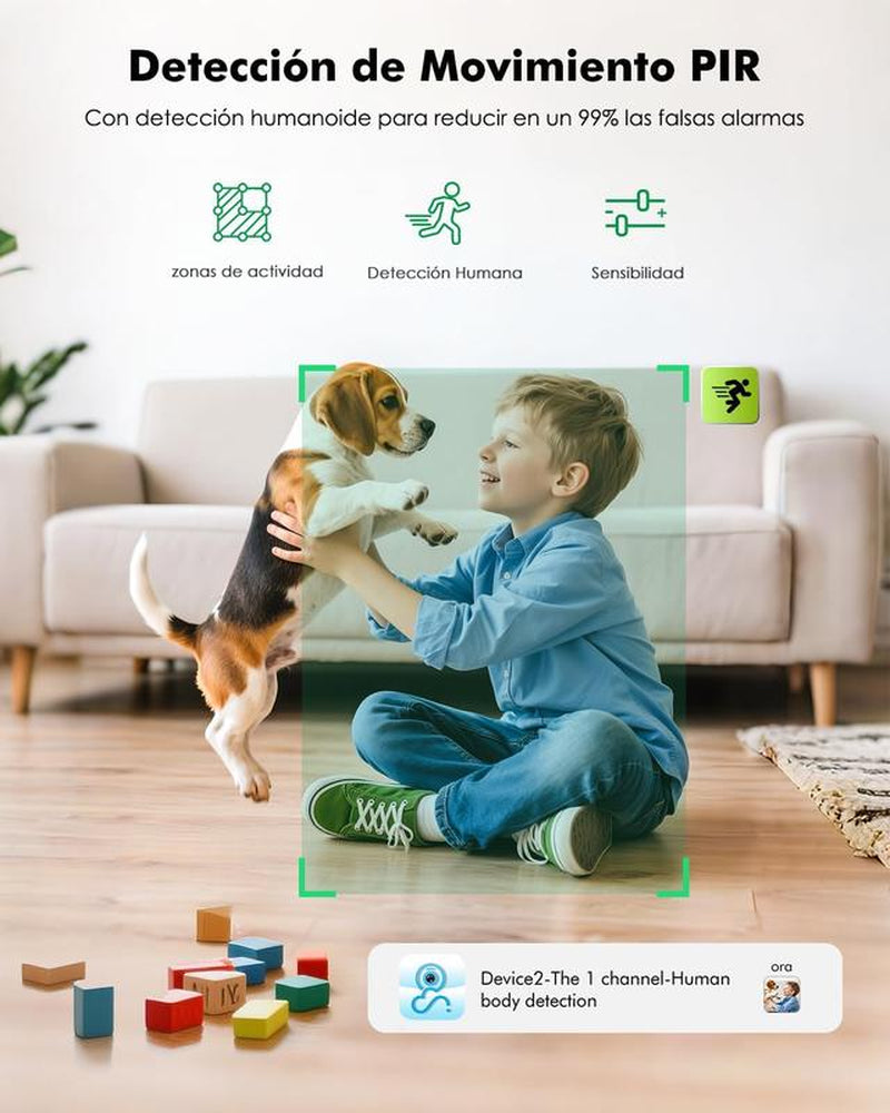 2K Indoor Wifi Surveillance Camera Battery Safety Camera Security Cameras for Home