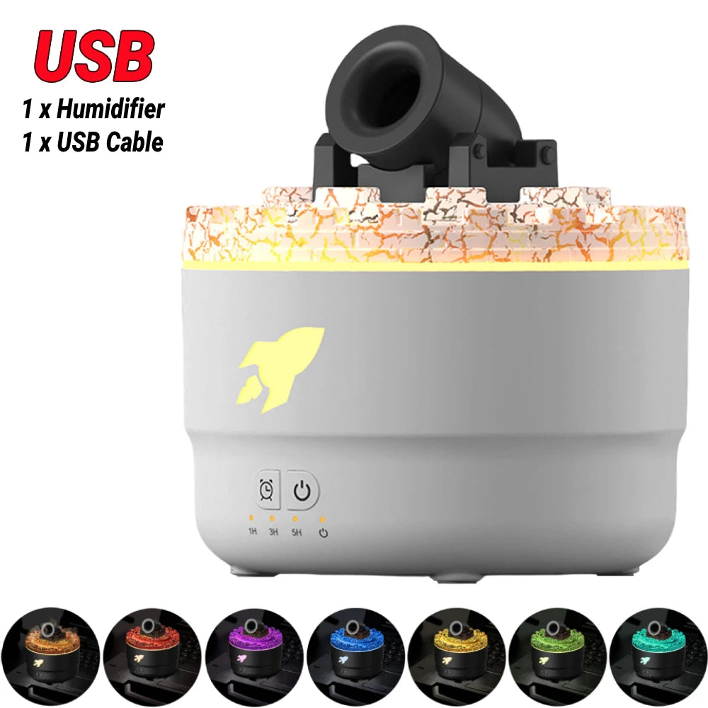 Rain Cloud and canyon Air Humidifier with Micro Landscape and Cool Mist Functionality, Featuring 7-Color Night Light and Essential Oil Diffuser