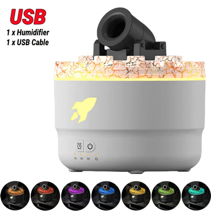 Rain Cloud and canyon Air Humidifier with Micro Landscape and Cool Mist Functionality, Featuring 7-Color Night Light and Essential Oil Diffuser