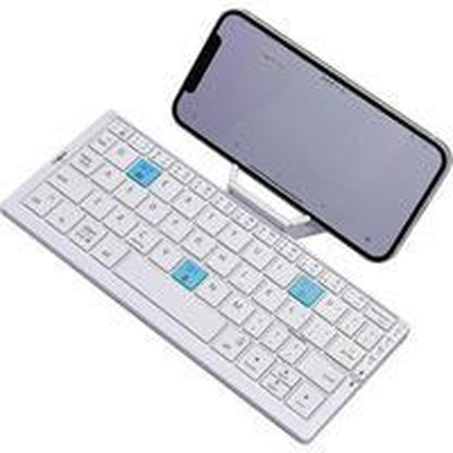 Mini Wireless Keyboard Super Mini Wireless Keyboard - Rechargeable, Foldable Design, Suitable for Android/Windows Tablets and Smartphones, Supports Simultaneous Connection to 3 Devices